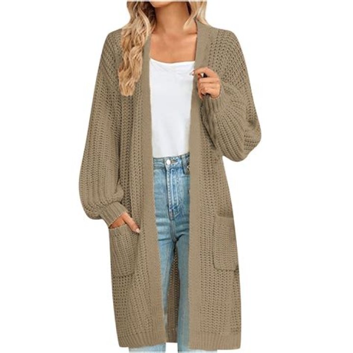 Long Cardigan in Knit Linen