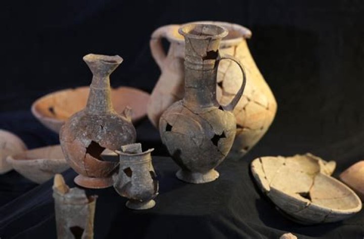 Lots of pottery was found at the site