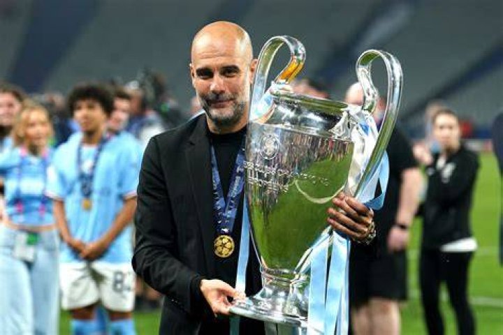 Manchester City manager Pep Guardiola pictured during tonight's Champions League clash with Real Madrid