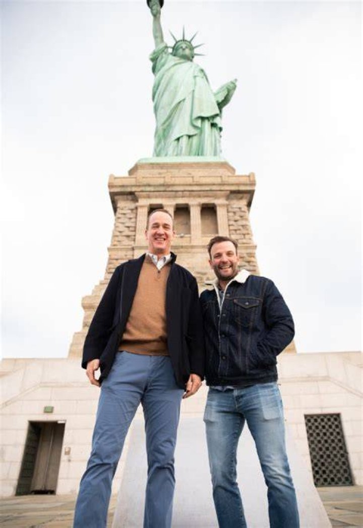 Manning and Welker visited Liberty Island to dive into the history of the Statue of Liberty play