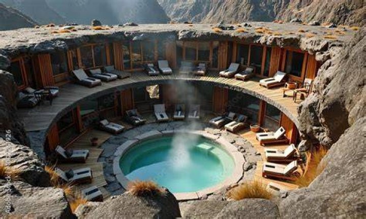 Many rooms overlook the pool