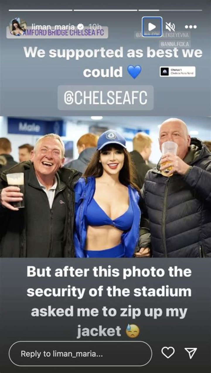 Maria claims security took issue with her outfit