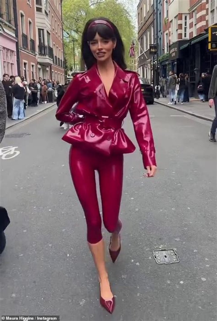 Maura Higgins wowed onlookers, showing off her toned abs in a chainmail style two-piece
