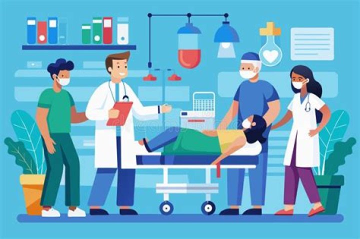 Medical staff attended to the teenager