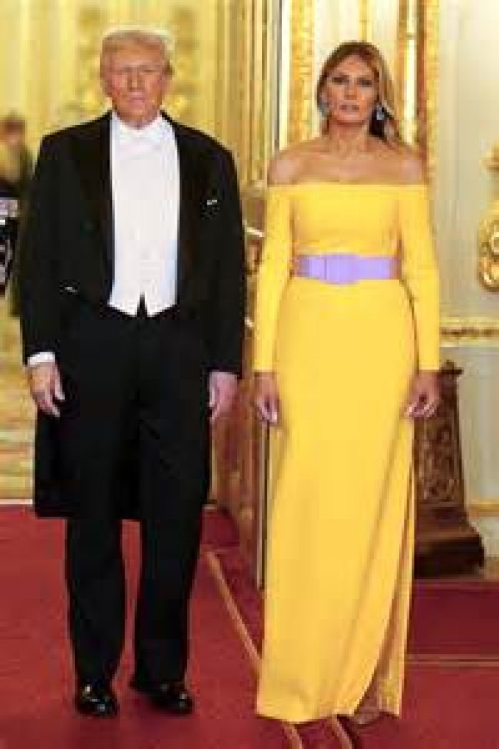 Melania and Trump are pictured together inside the club