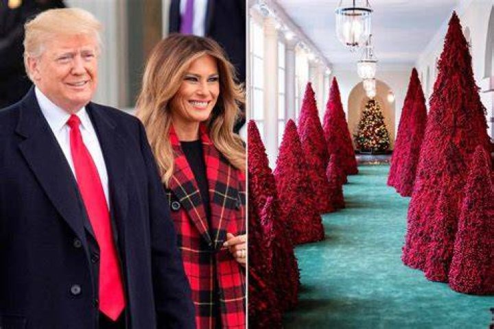  Melania showcased several Christmas trees in the video