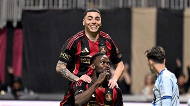 Miguel Almiron celebrated wildly with his opening goal