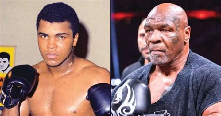 Mike Tyson pictured with Muhammad Ali