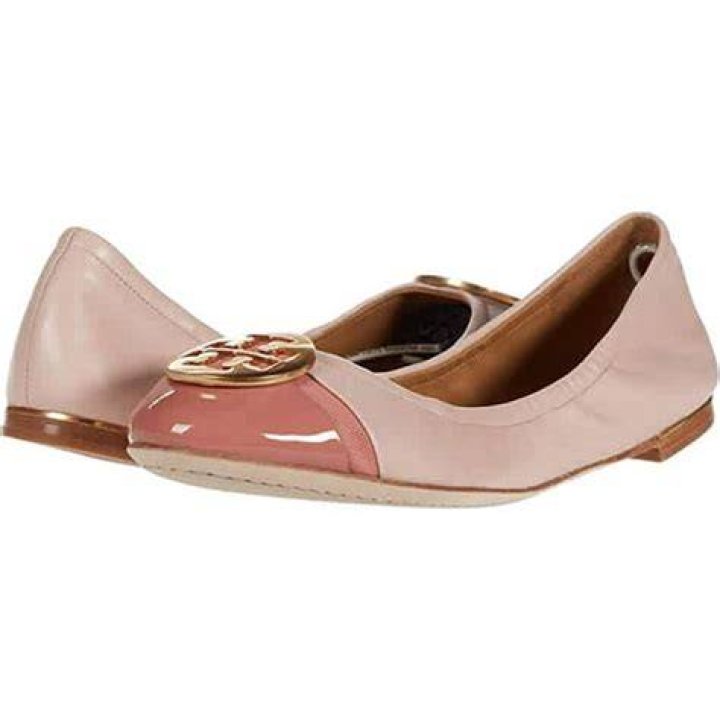 Minnie Cap-Toe Travel Ballet Flat, Embossed Leather