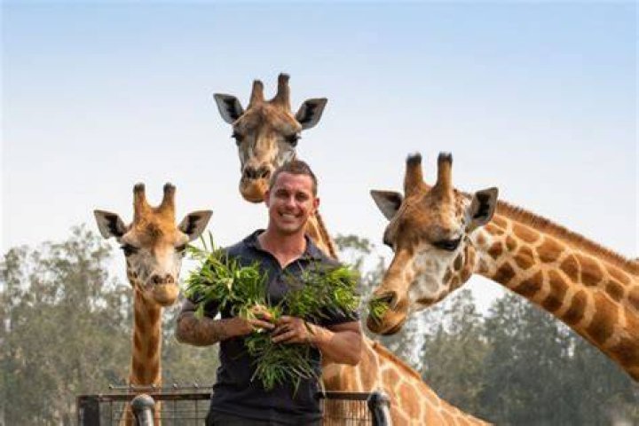 Mogo Zoo director Chad Staples pictured Australian actress with Rebel Wilson