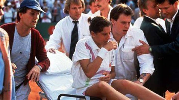 Monica Seles was stabbed in the back by Gunter Parche during her clash with Magdalena Maleeva