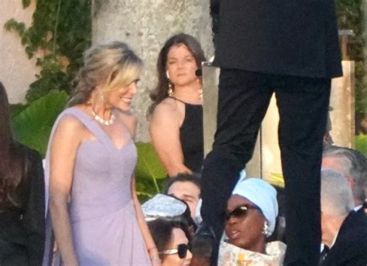 Mother of the bride, Marla Maples is pictured overseeing preparations at Mar-a-Lago Club in Palm Beach Florida