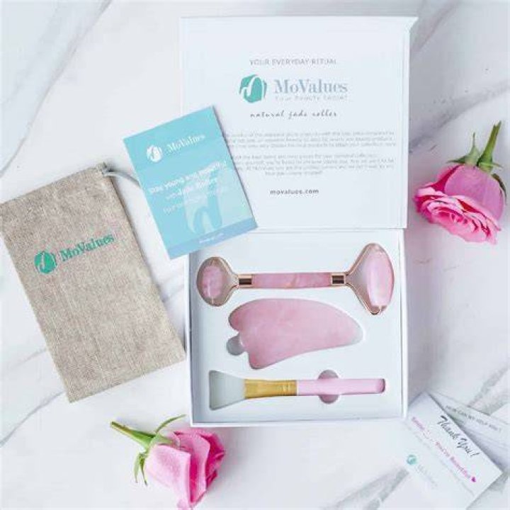 MoValues Original Jade Roller & Gua Sha Facial Tools