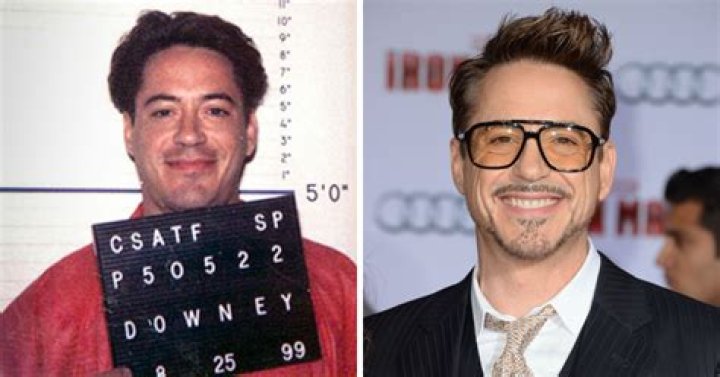 Mugshot of Robert after he was arrested in 2001 for assaulting his then wife