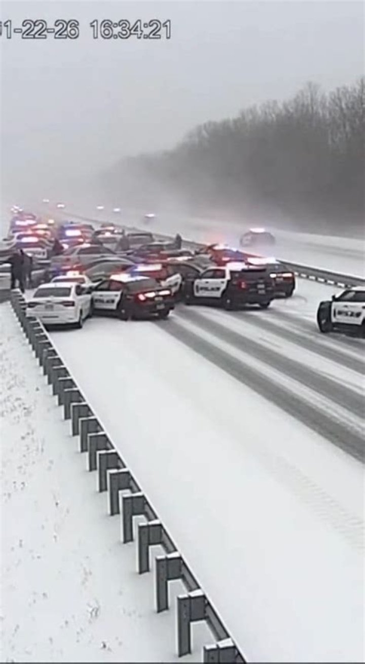 Multiple vehicles were involved in the collapse