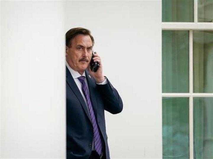 MyPillow CEO Mike Lindell waits outside the West Wing of the White House before entering on January 15, 2021 in Washington, DC