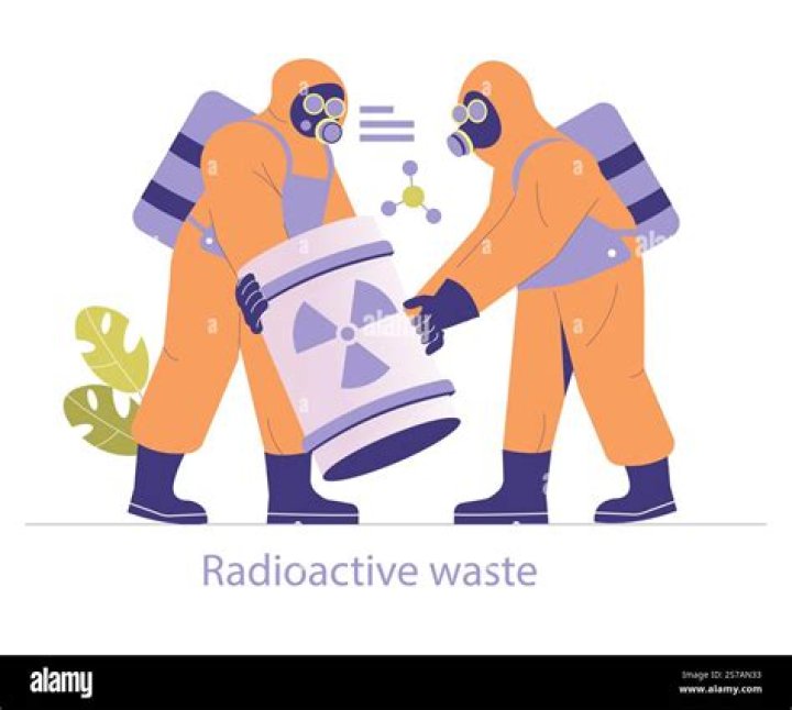 Nuclear workers with radioactive waste at the Mayak plant in Ozersk