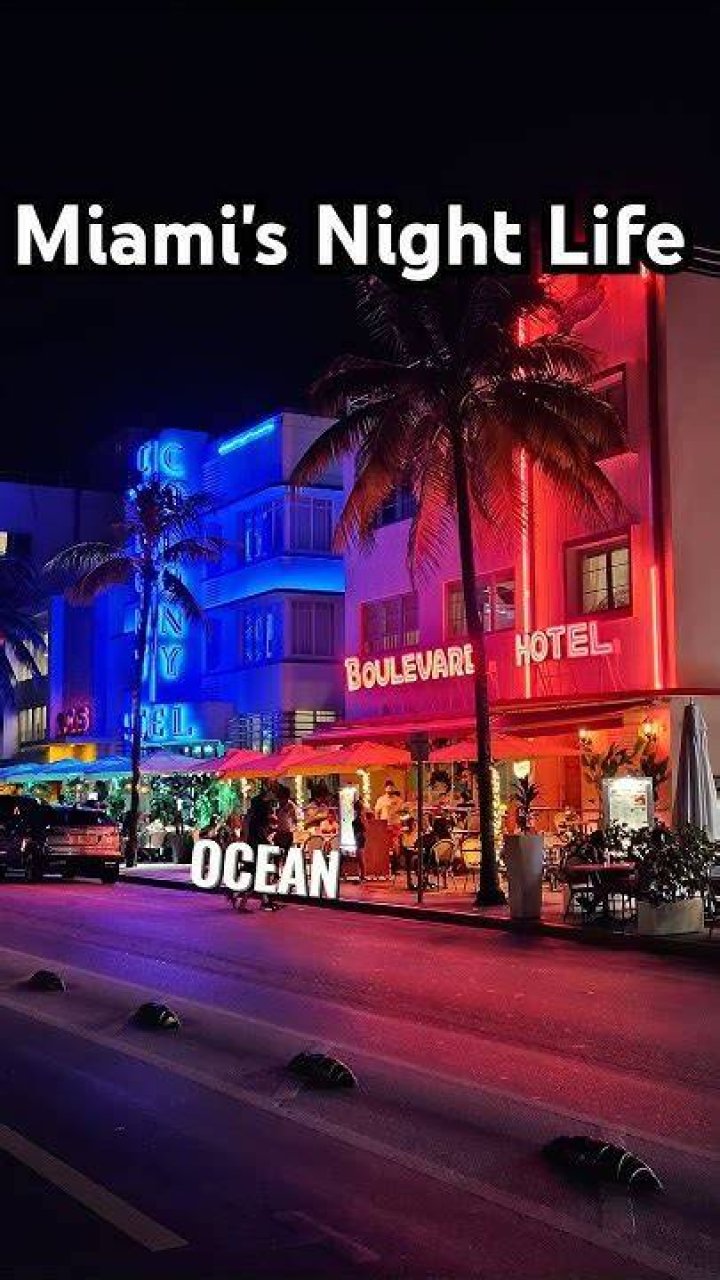  Ocean Drive comes alive at nighttime with its bustling nightlife