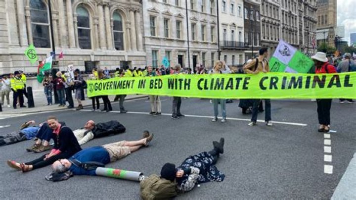 One Extinction Rebellion protester put on an eye-popping display in Oxford Circus