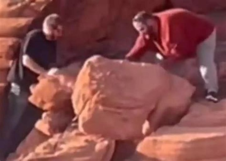 Onlookers watched on in horror as the girl was tossed around by extreme winds