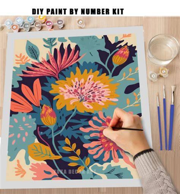 Paint by Numbers for Adults,eniref Paint by Numbers for Adults Beginner Blue Door with Flower , Acrylic Paint Adults' Paint-by-Number Kits Home Decor 16X20Inch