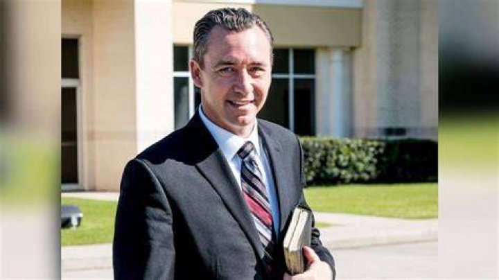  Pastor Tony Spell holds a Holy Bible and bottle of hand sanitiser as he speaks with the press at Life Tabernacle Church before a Palm Sunday service in Baton Rouge, Louisiana on April 5.