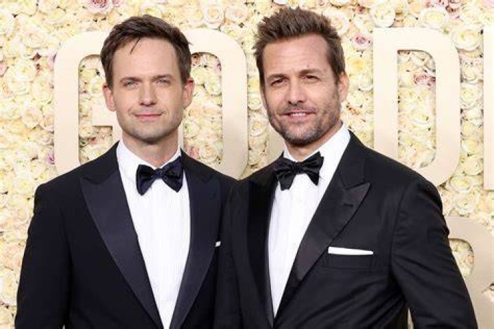 Patrick J Adams and Gabriel Macht Have Suits Reunion at Golden Globes