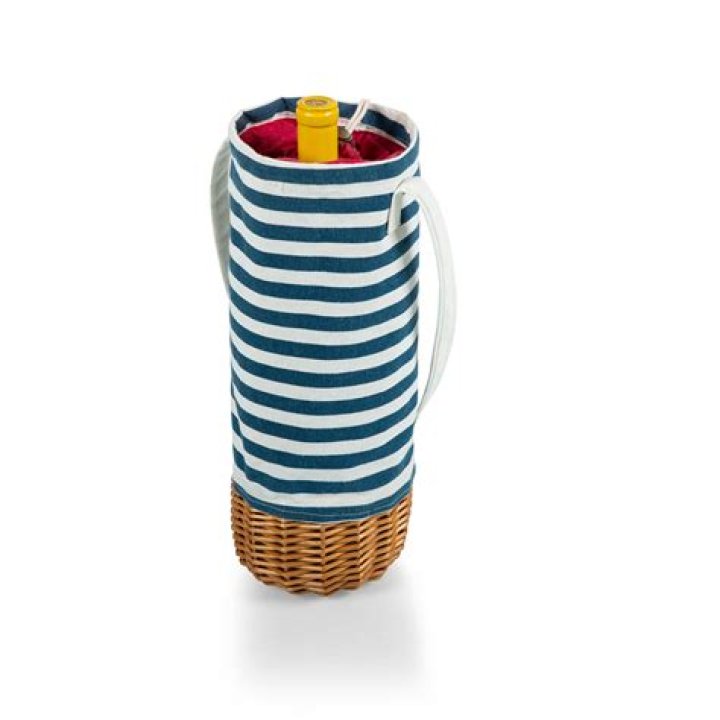 Picnic Time Malbec Insulated Canvas & Willow Wine Bottle Basket