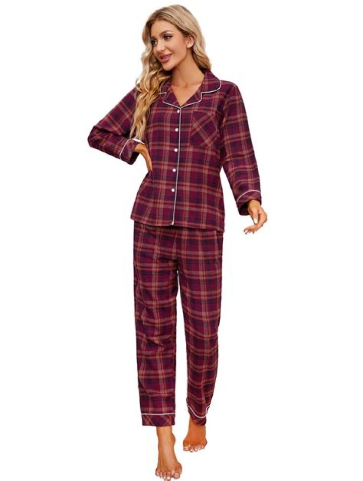 plaid pajama set