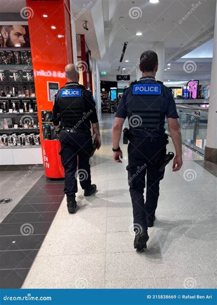 Police officers in the shopping centre on Tuesday evening