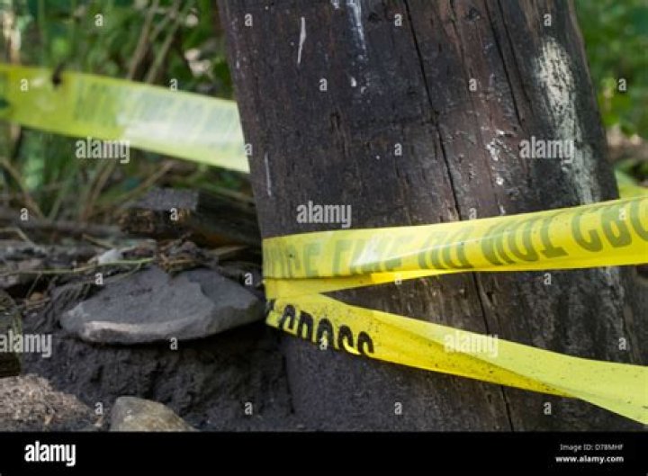 Police tape has been put up at the scene