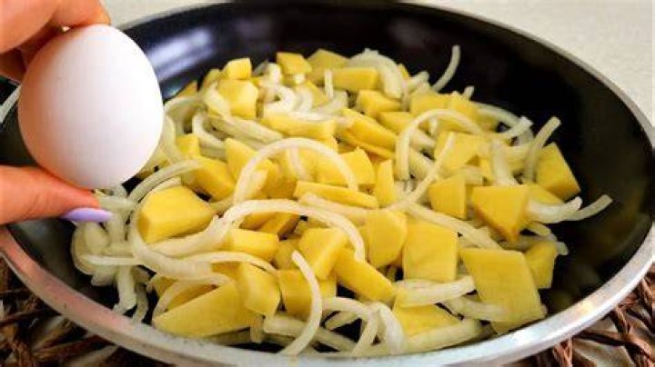 Potatoes, onions, eggs — what could be simpler than an appetising omelette