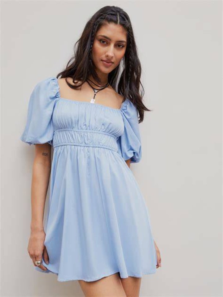 puff sleeve mini dress