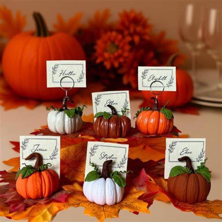 pumpkin place-card holders