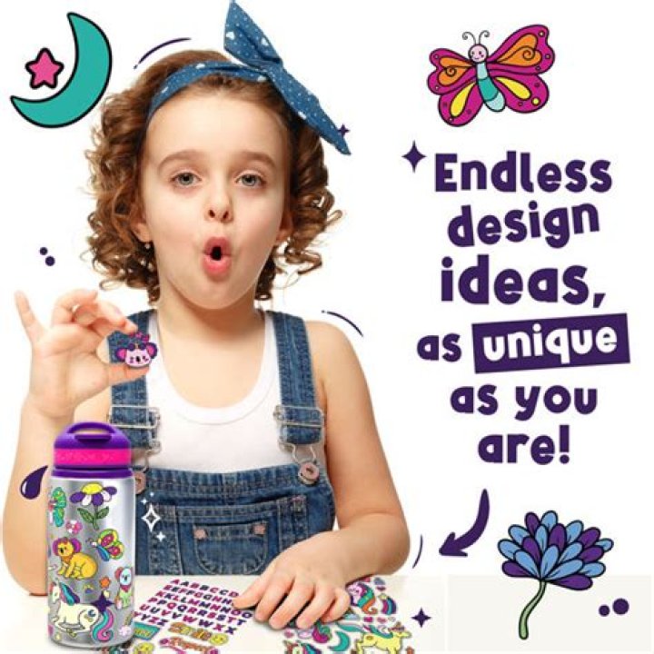 Purple Ladybug Decorate Your Own Water Bottle for Girls Age 6-8 - Arts and Crafts Kit for Girls Ages 8-12, 7-10