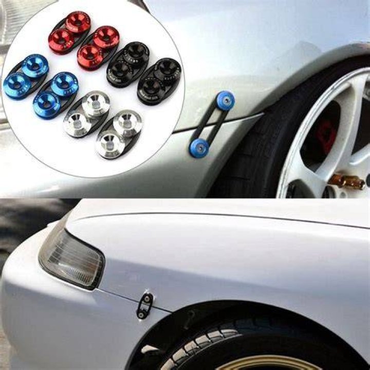 Quick release bumper fasteners are used when the latch on a car is broken