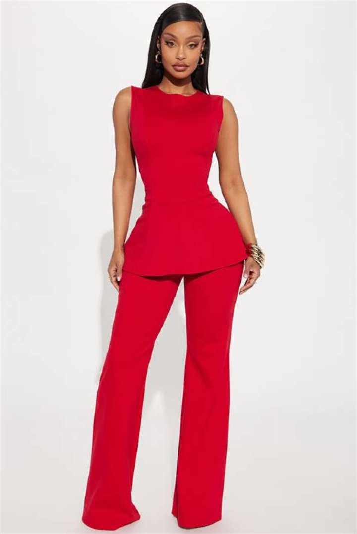 red two-piece set