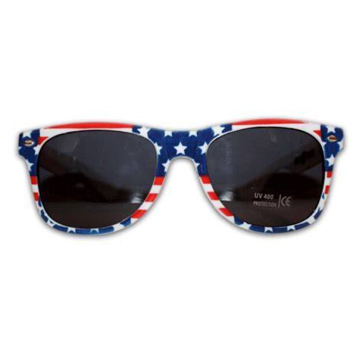 red, white and blue sunglasses