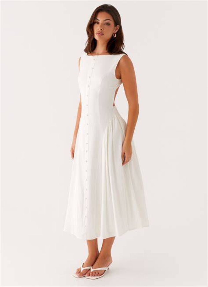 Reinette White Midi Dress