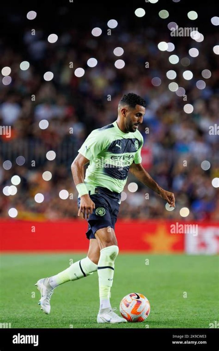 Riyad in action playing for Man City