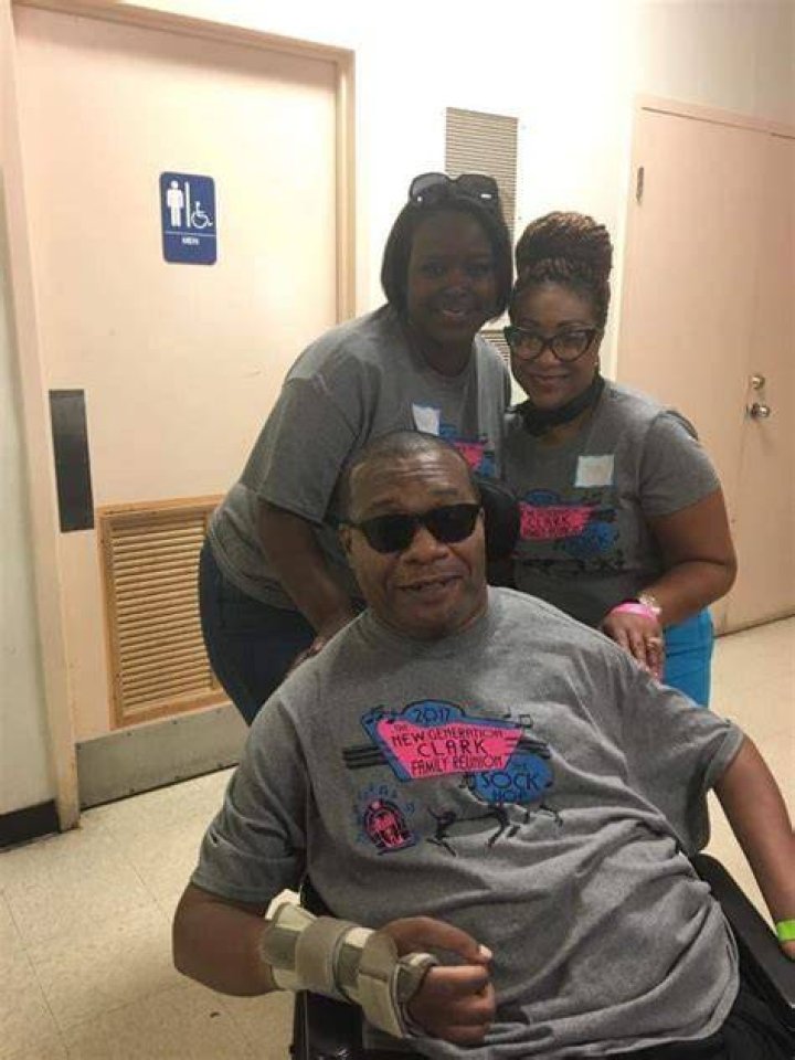 Roderick Clark (middle) was involved in a car accident that left him paralyzed from the neck down