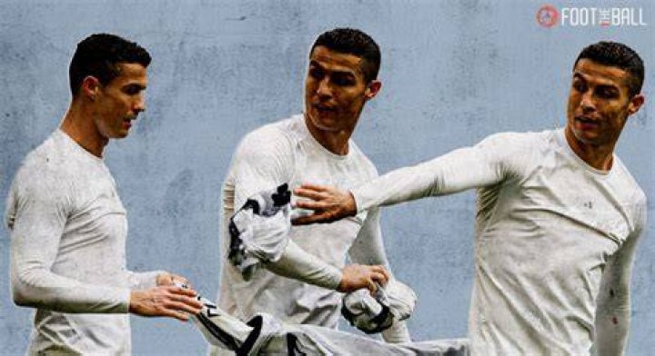 Ronaldo threw away his shirt after the full-time whistle on Sunday
