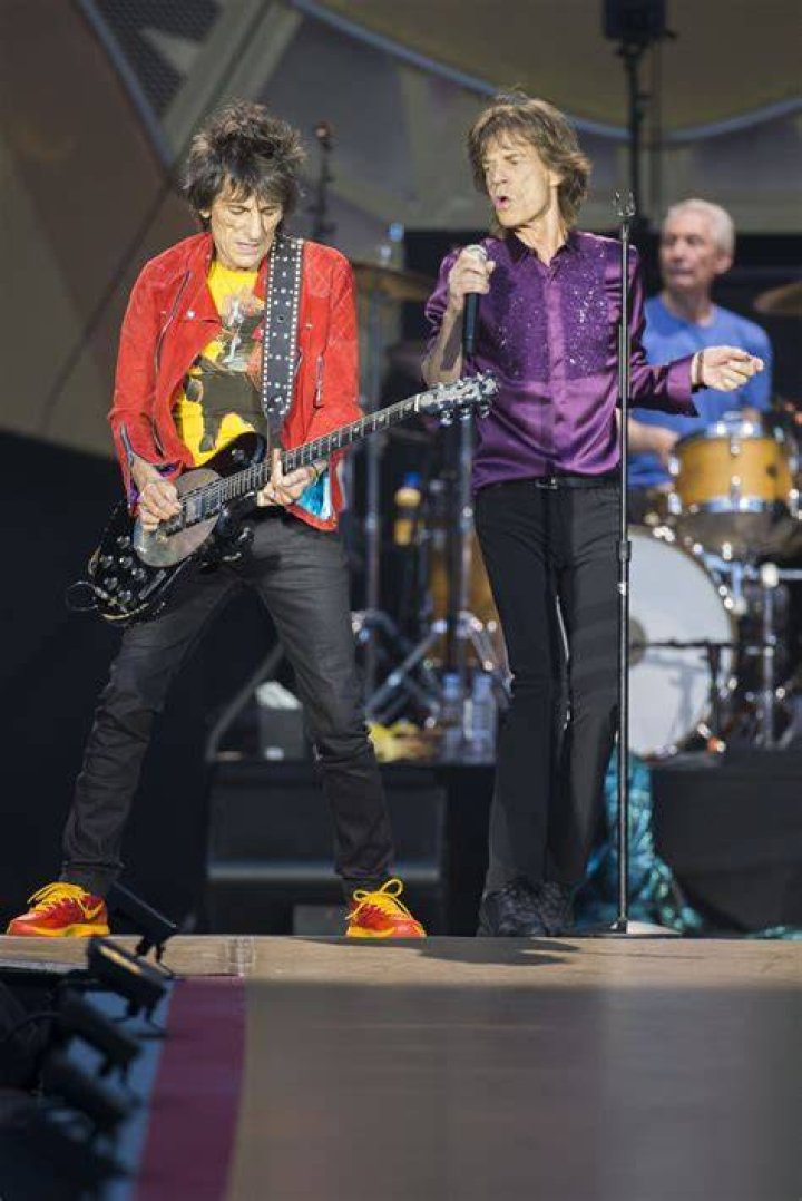 Ronnie Wood, Mick Jagger and Keith Richards at the album launch for Hackney Diamonds