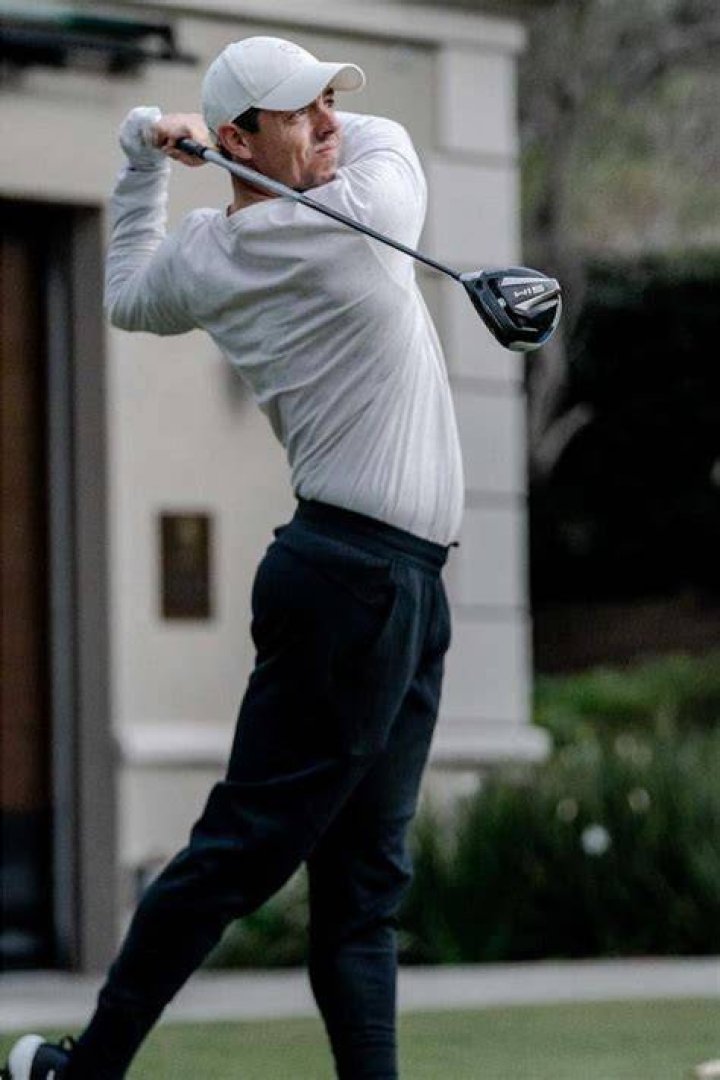 Rory McIlroy was pictured at Augusta alongside wife Erica Stoll and daughter Poppy