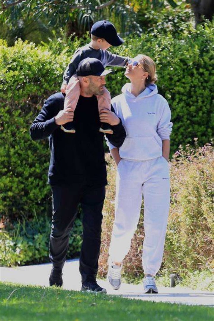 Rosie, Jason and their son prior to a red carpet event