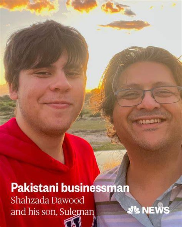 Sahzada Dawood and his son Suleman Dawood, 19, are on the lost sub