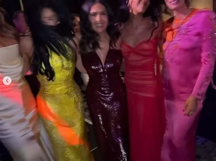 Salma Hayek was spotted partying at a charity event with friends