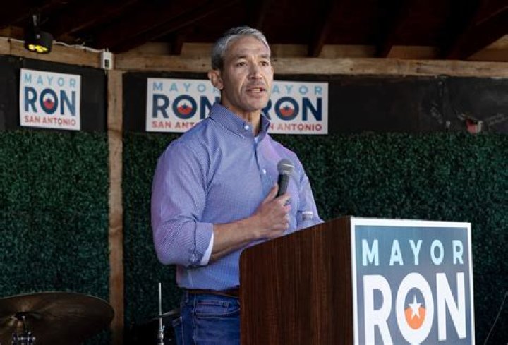 San Antonio Mayor Ron Nirenberg, center, spoke at a Monday night press conference