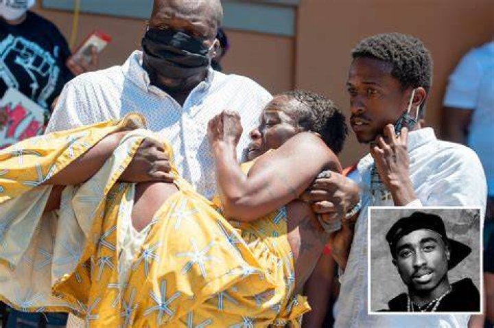 Sekyiwa Shakur was carried away after speaking to protesters in Marin City, California