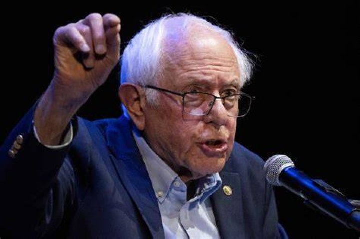  Sen. Bernie Sanders speaks during a campaign rally in Springfield